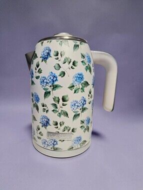 NEW Dwell Studio Hydrangea Flower Print Electric Kettle Stainless Steel 1.7 LT